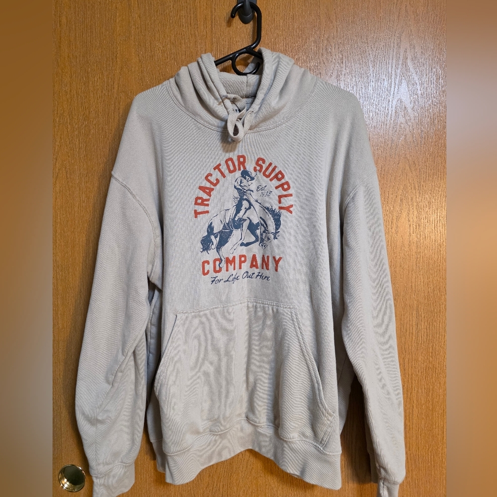 Tractor Supply Co. Mens Cream Hoodie 2XL